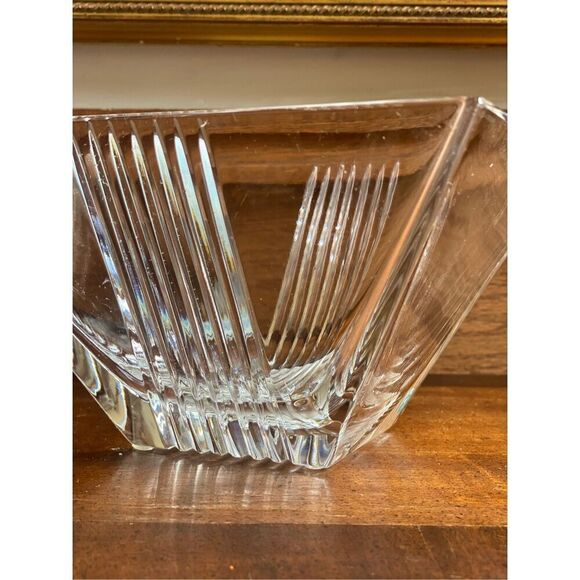 Tiffany & Co Art Deco Style Large 8" Square Crystal Bowl Metropolis - Picture 3 of 7